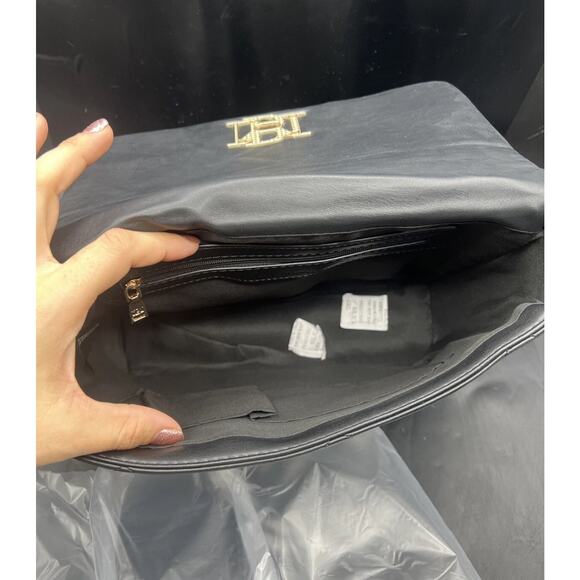 Badgley Mischka Big chain Crossbody Bag with big Diamond quilting Black - Picture 8 of 9